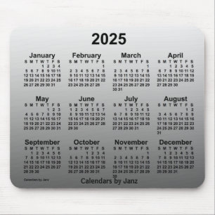 2025 Faded White Calendar by Janz Mouse Pad