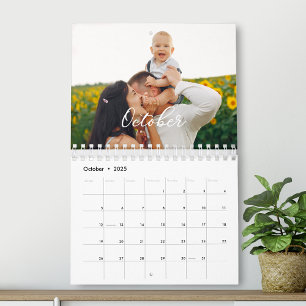 2025 Family Custom Photo Chic Script Calendar