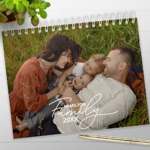 2025 Family Custom Photo Chic Script Calendar