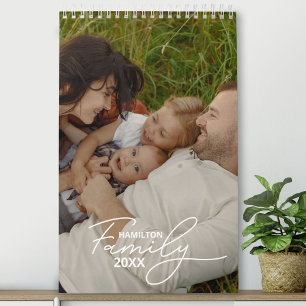 2025 Family Custom Photo Chic Script Calendar