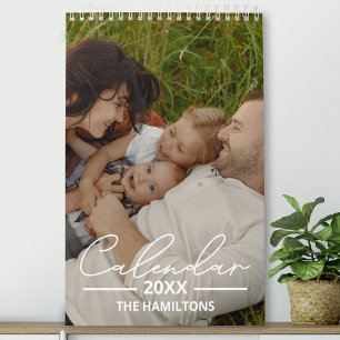 2025 Family Custom Photo Chic Script Calendar