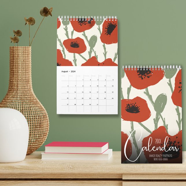 2025 Floral Small  Calendar (Available in 3 sizes and printed in vibrant color on sturdy paper.)