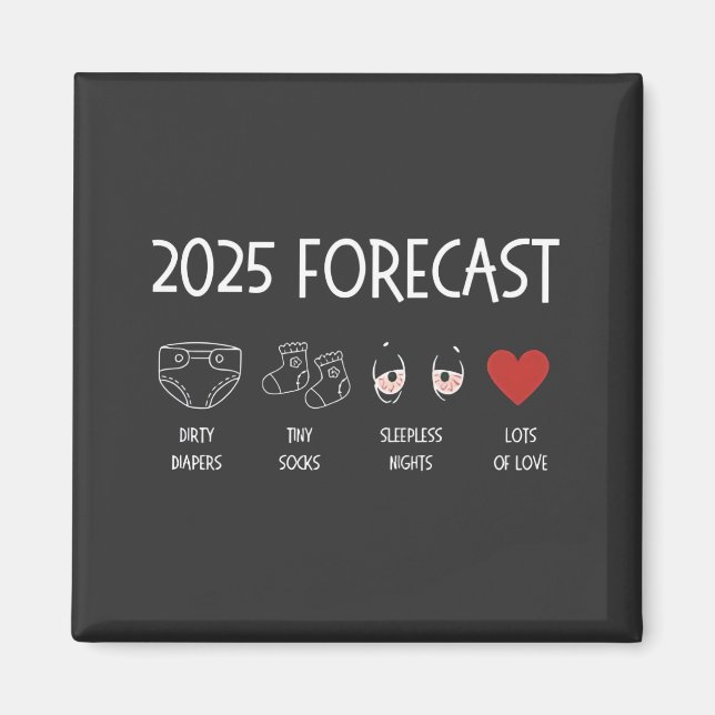 2025 Forecast Mum To Be New Year  Magnet (Front)