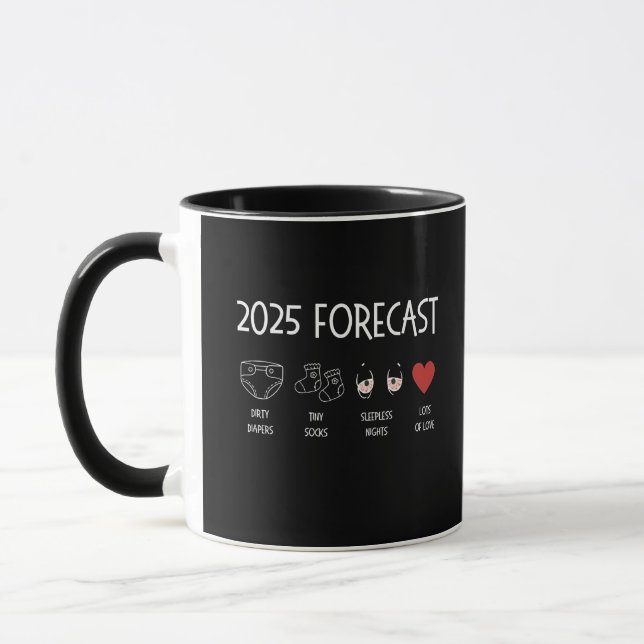 2025 Forecast Mum To Be New Year  Mug (Left)