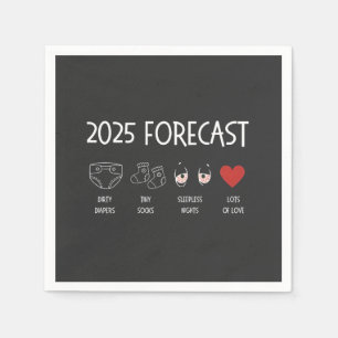 2025 Forecast Mum To Be New Year  Napkin