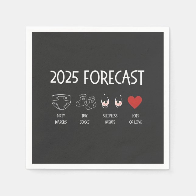 2025 Forecast Mum To Be New Year  Napkin (Front)