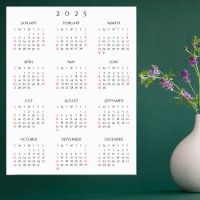 2025 Full Year Home Office Yearly Wall Calendar