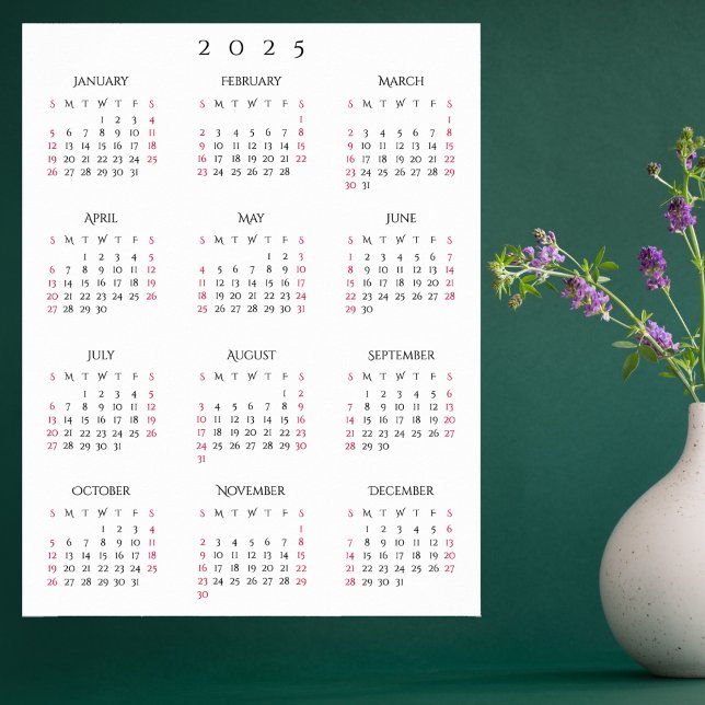 2025 Full Year Home Office Yearly Wall Calendar Poster (2025 Full Year Home Office Yearly Wall Calendar Poster)
