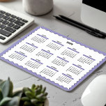 2025 Full Year Yearly Calendar Wavy PURPLE BLACK Mouse Pad<br><div class="desc">Purple, black, and white—a minimal, basic 12-month 2025 Calendar Mousepad featuring a clean white background, a stylish purple wavy border, and sleek black accents. This design offers a modern look perfect for your home office, a thoughtful yet simple gift for a coworker, or a functional addition to a school locker....</div>