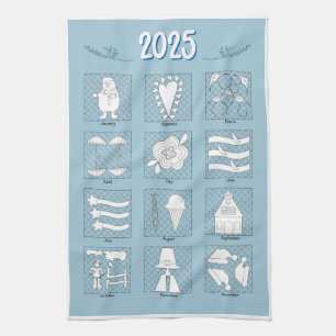 2025 Fun Calendar Tea Towel