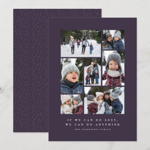 2025 funny motivational photo collage plum holiday card