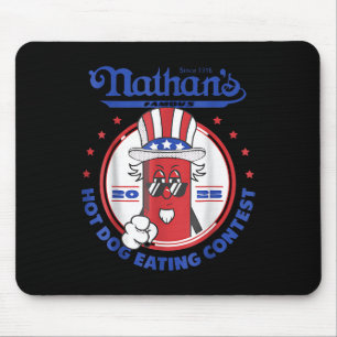 2025 Funny Nathans Famous 2025 Hot Dog Eating Cont Mouse Pad