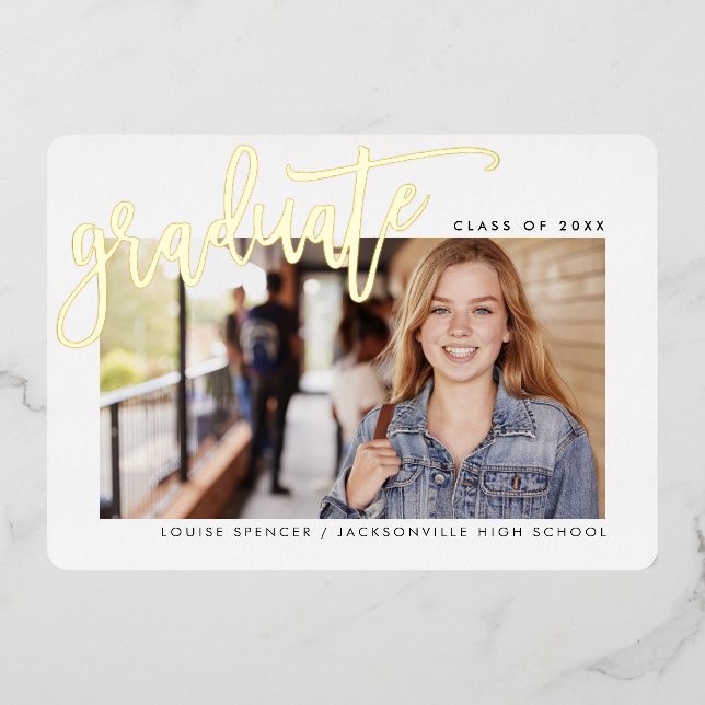2025 GRAD photo modern calligraphy overlay gold (Front)
