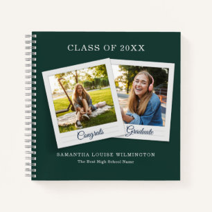 2025 Grad Photo Script Graduation Green Guest Book
