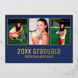 2025 Graduate 3 Photo Grad Party Blue and Gold