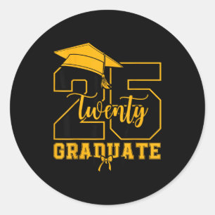 2025 graduate class of 2025 senior high school2025 classic round sticker