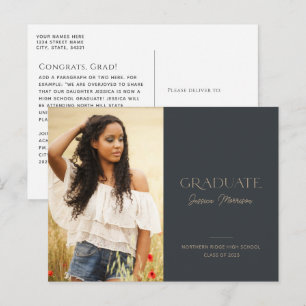 2025 Graduate Simple Minimalist Photo Graduation Postcard