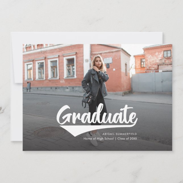 2025 Graduation 2 Photos Modern Grad Announcement (Front)