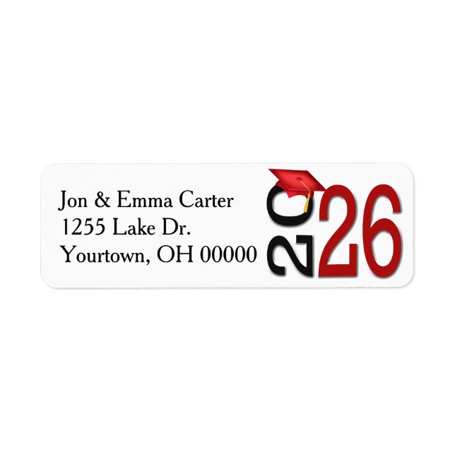 2025 Graduation Black and Red School Colours (Front)