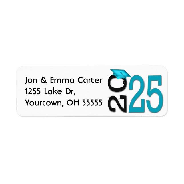 2025 Graduation Black and Teal School Colours (Front)