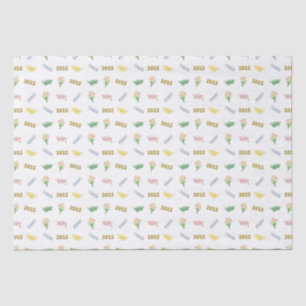 2025 Graduation Cap and Balloons Pastel Tissue Paper