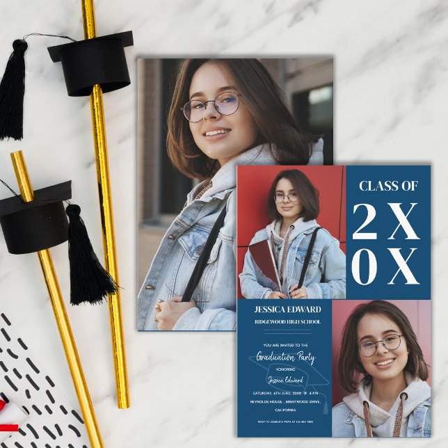 2025 Graduation Multi Photo Party Mini Invitation (2025 Graduation Multi Photo Party Mini Invitation)
