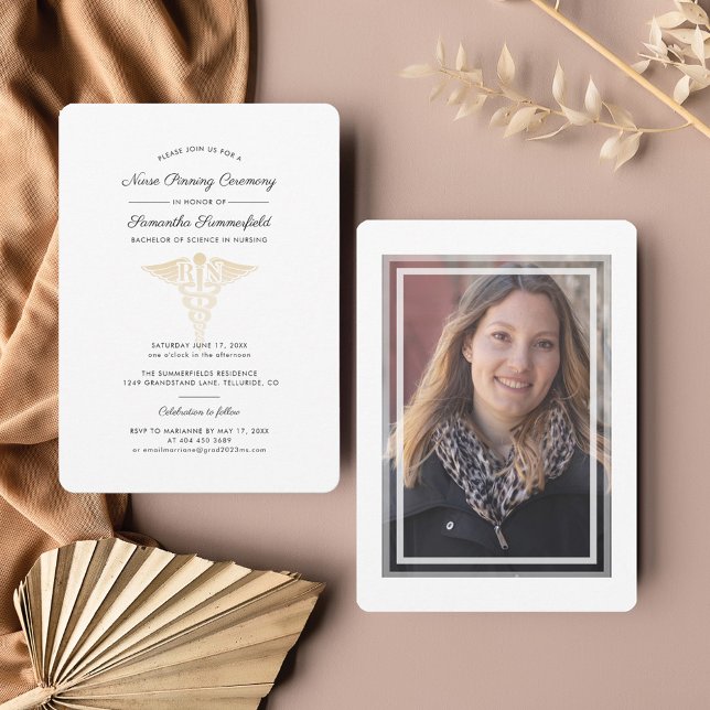 2025 Graduation Nurse Pinning Ceremony Invitation (Nurse Pinning Graduation Party Invitation)