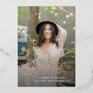 2025 Graduation Photo Gold Foil Announcement