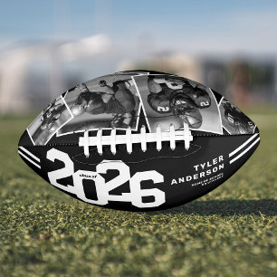 2025 Graduation Senior 4 Photo Black Football