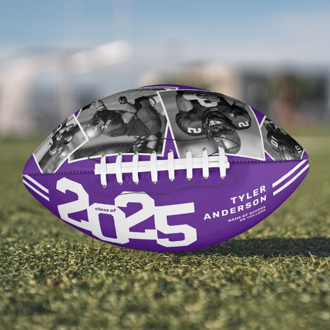 2025 Graduation Senior 4 Photo Purple Football (Creator Uploaded)
