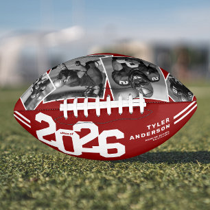 2025 Graduation Senior 4 Photo Red Football