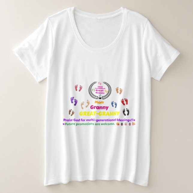 2025 Great-Granny Commemorative Plus Size T-Shirt (Design Front)