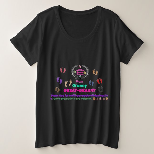 2025 Great-Granny Commemorative Plus Size T-Shirt (Design Front)