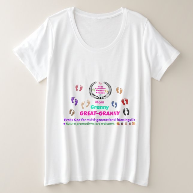 2025 Great-Granny Commemorative Plus Size T-Shirt (Design Front)