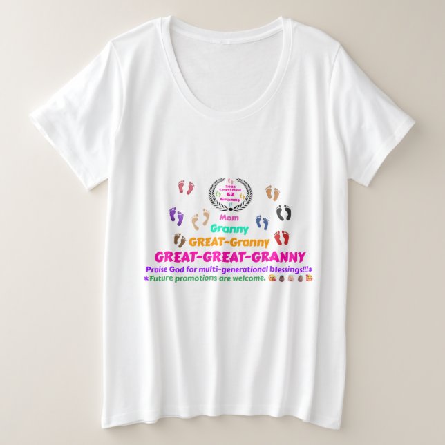 2025 Great-Great-Granny Commemorative Plus Size T-Shirt (Design Front)