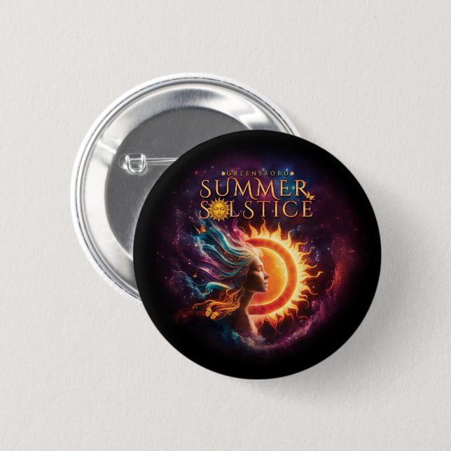 2025 Greensboro Summer Solstice Festival Keepsake 6 Cm Round Badge (Front & Back)