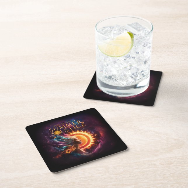 2025 Greensboro Summer Solstice Festival Souvenir Square Paper Coaster (Insitu)