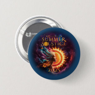 2025 Greensboro Summer Solstice Festival Teal 6 Cm Round Badge