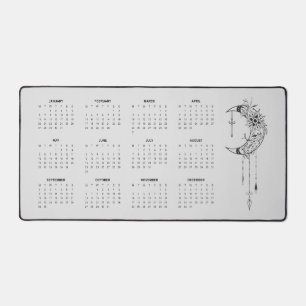 2025 Grey Moon Calendar Desk Mat