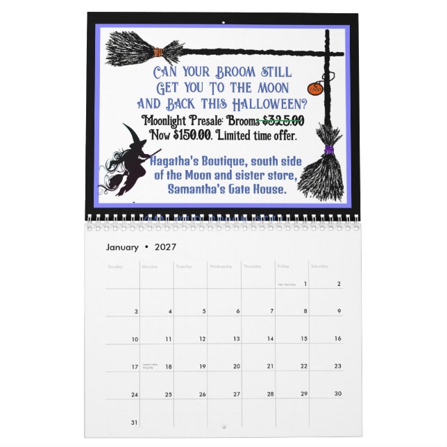 2025 Halloween Calendar (Jan 2027)