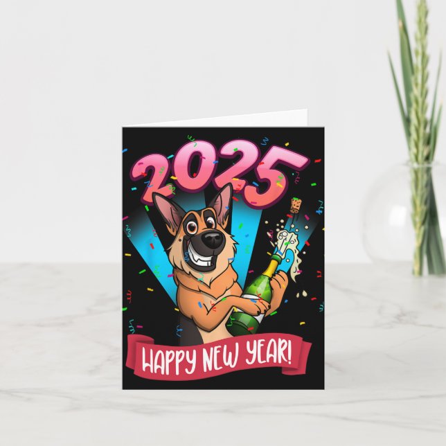 2025 Happy New Year German Shepherd Edition  Card (Front)