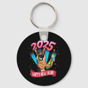 2025 Happy New Year German Shepherd Edition Key Ring