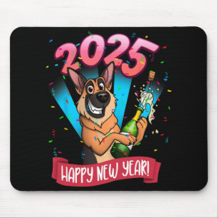 2025 Happy New Year German Shepherd Edition Mouse Pad