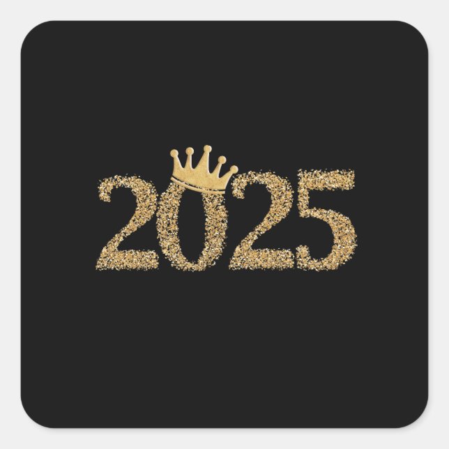 2025 Happy New Year Square Sticker (Front)