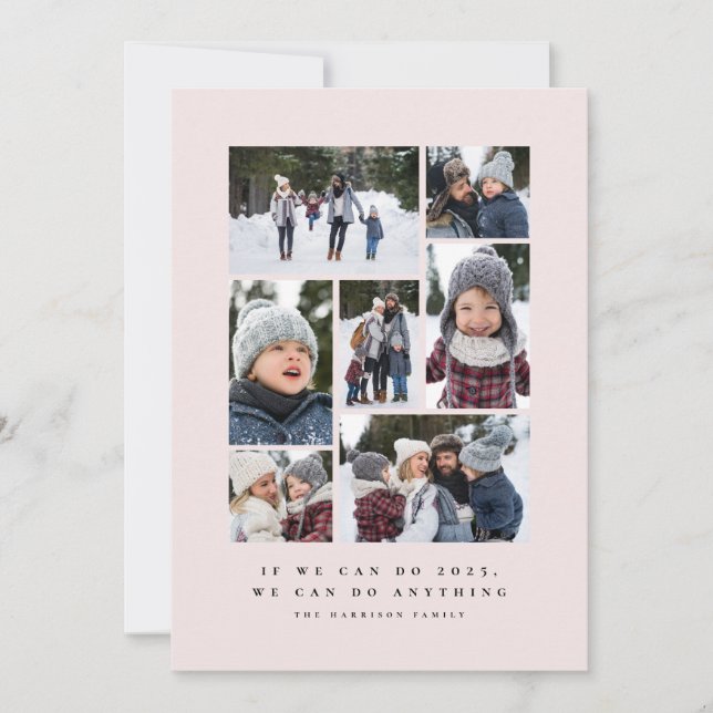2025 inspirational pink photo collage holiday card (Front)