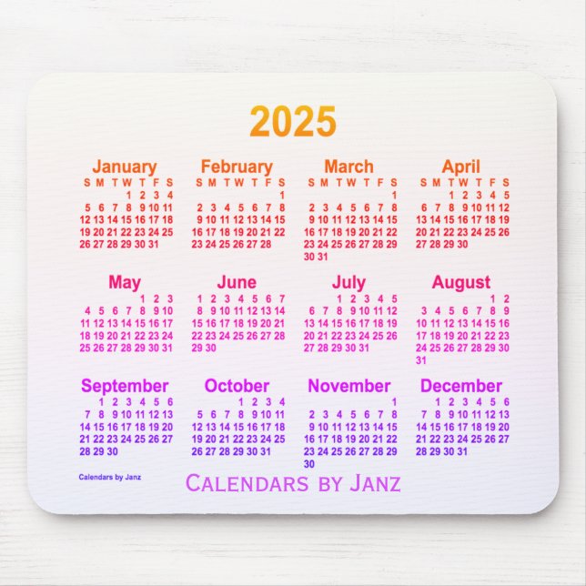 2025 Ipanema Smoke Calendar by Janz Mouse Pad (Front)