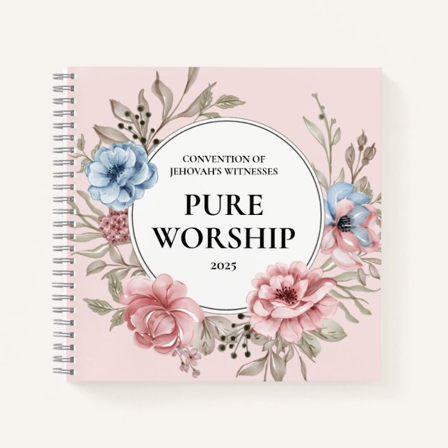 2025 JW convention pure worship floral design Notebook (Front)