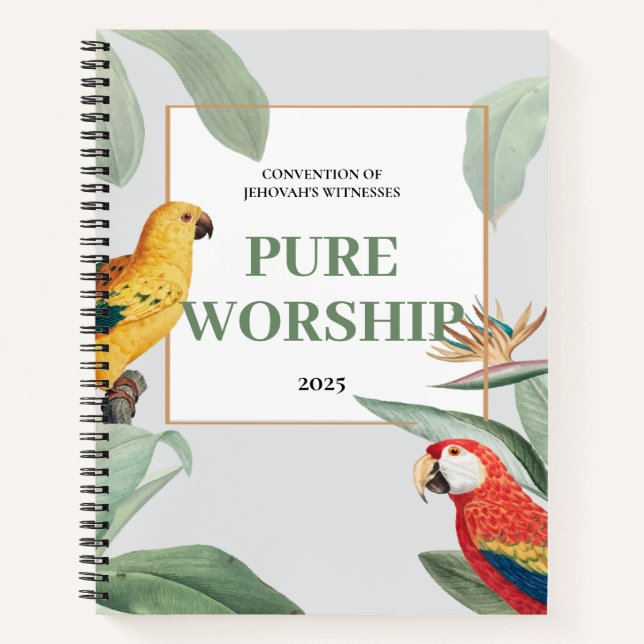 2025 JW convention pure worship tropical design Notebook (Front)