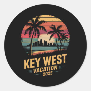 2025 Key West Vacation Family Trip Friends Vacatio Classic Round Sticker