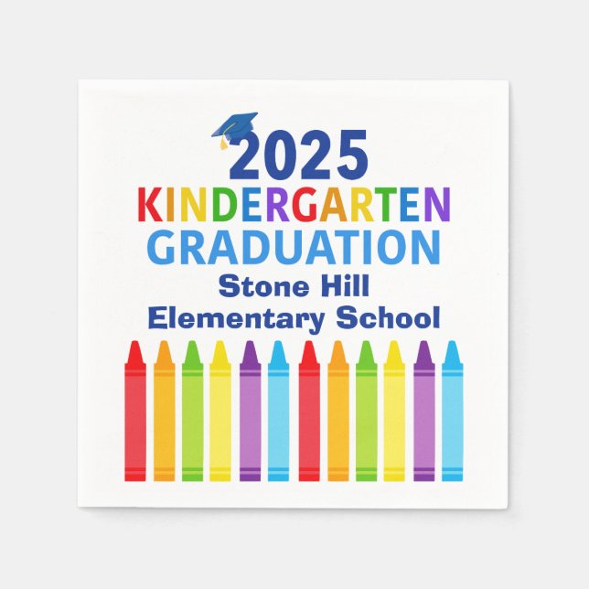 2025 Kindergarten Graduation Custom School Party Napkin (Front)